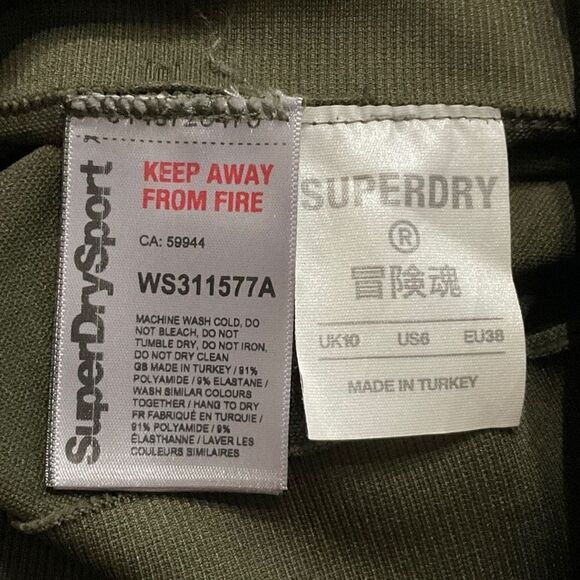 SuperDry Sport Dark Green Train Seamless 7/8 Tight Leggings 6 New - Picture 5 of 5